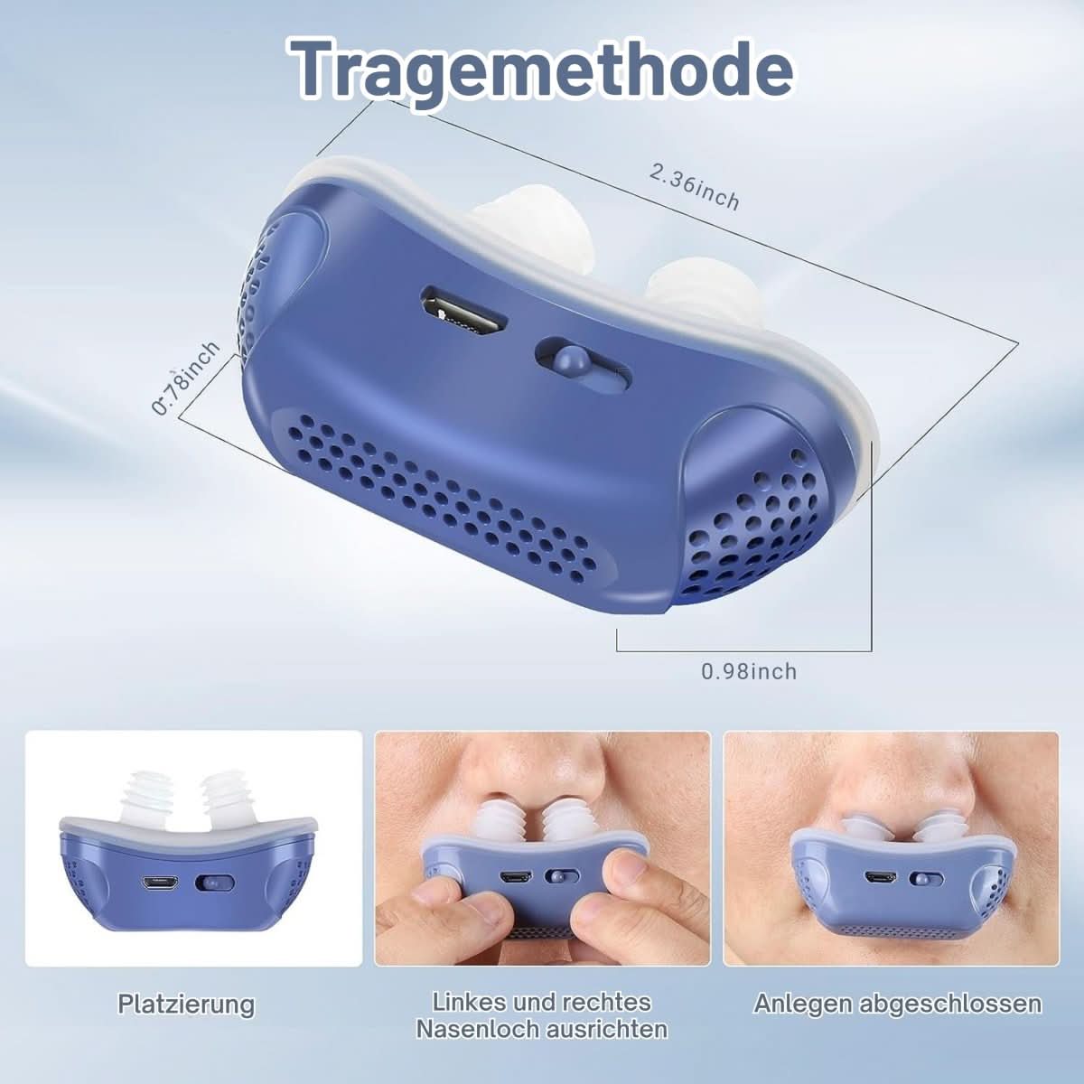 Kompaktes CPAP-Gerät gegen Schnarchen und Schlafapnoe