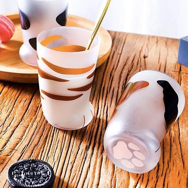 Glas Katzenpfoten Tasse | Karnz
