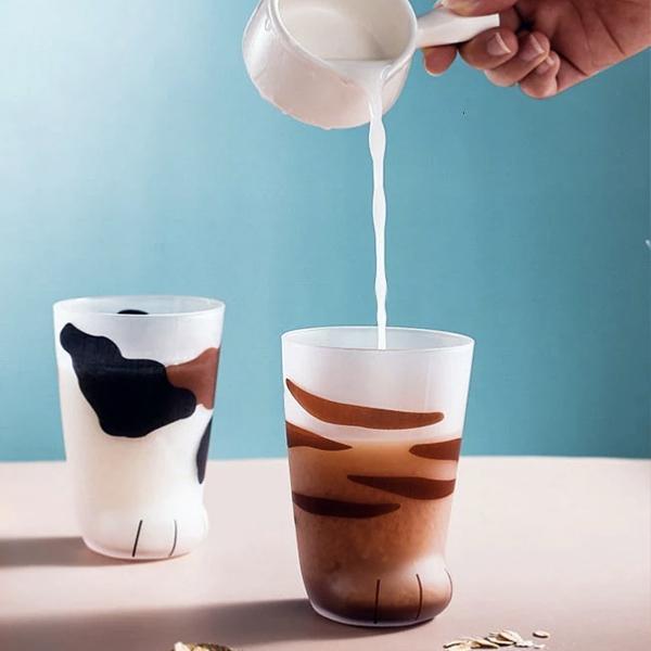 Glas Katzenpfoten Tasse | Karnz