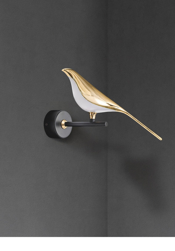 Goldene Vögel Wandlampe