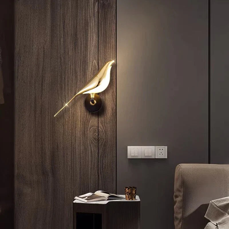 Goldene Vögel Wandlampe