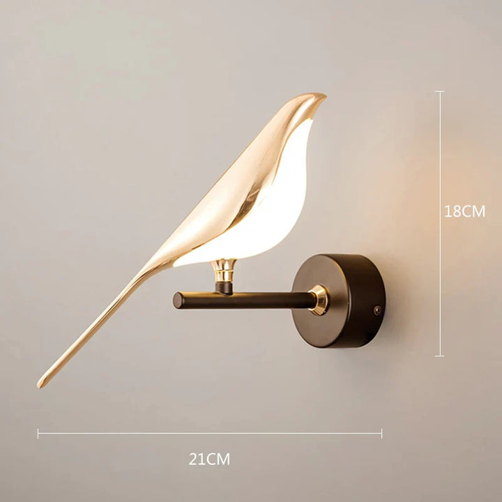 Goldene Vögel Wandlampe