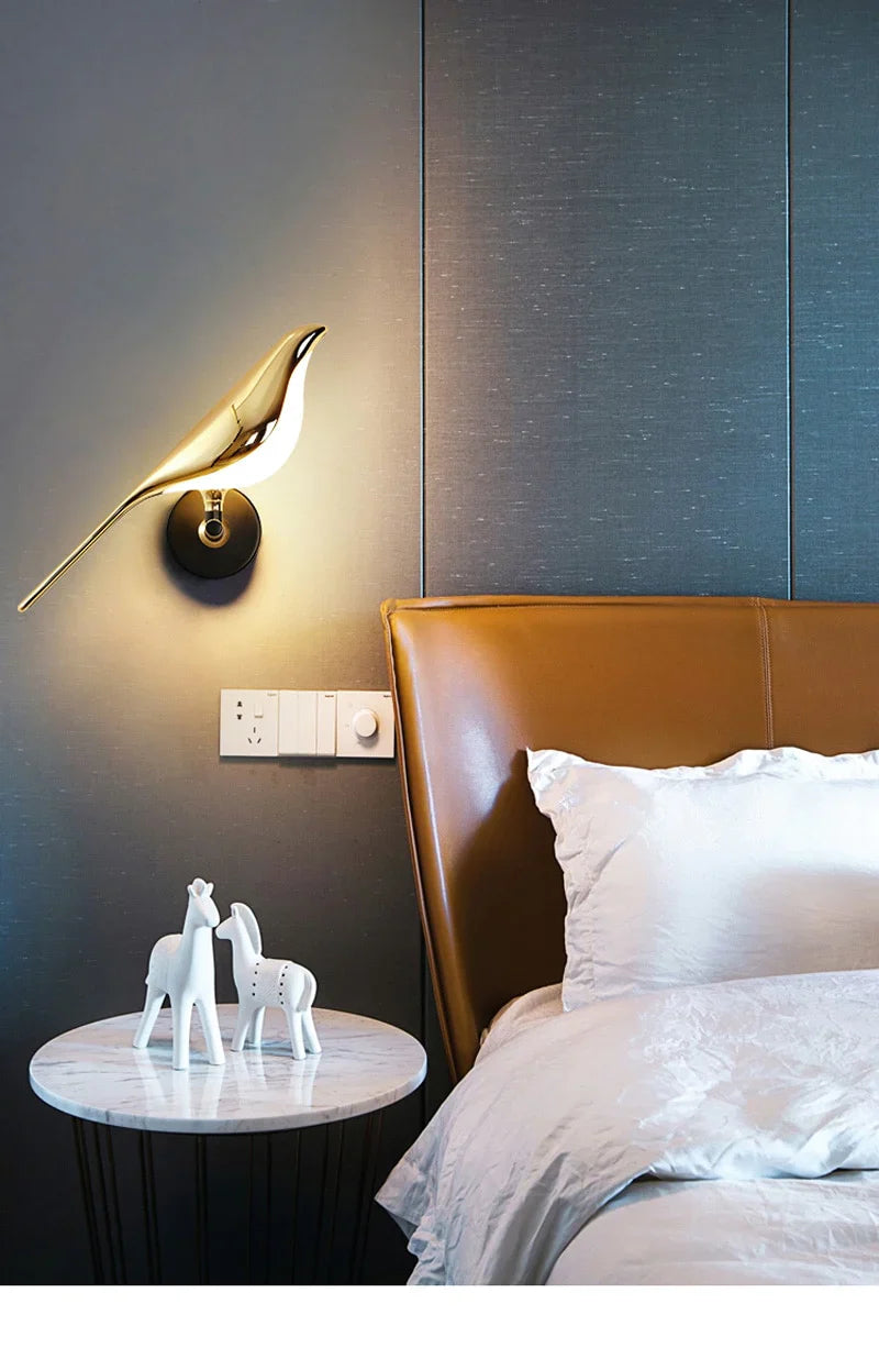 Goldene Vögel Wandlampe