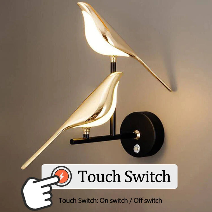 Goldene Vögel Wandlampe
