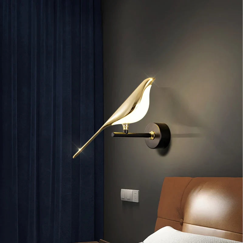 Goldene Vögel Wandlampe