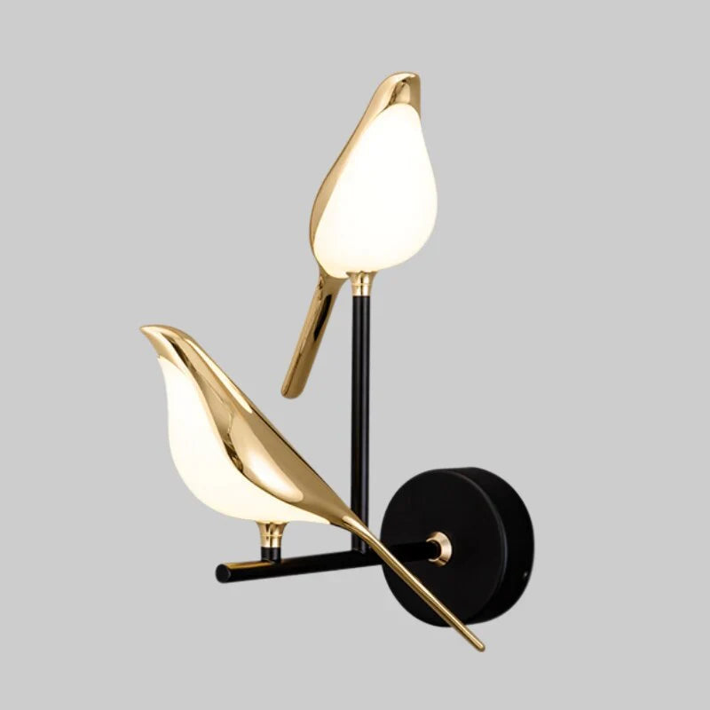 Goldene Vögel Wandlampe