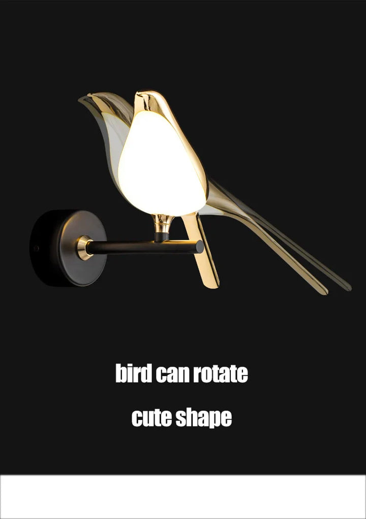Goldene Vögel Wandlampe
