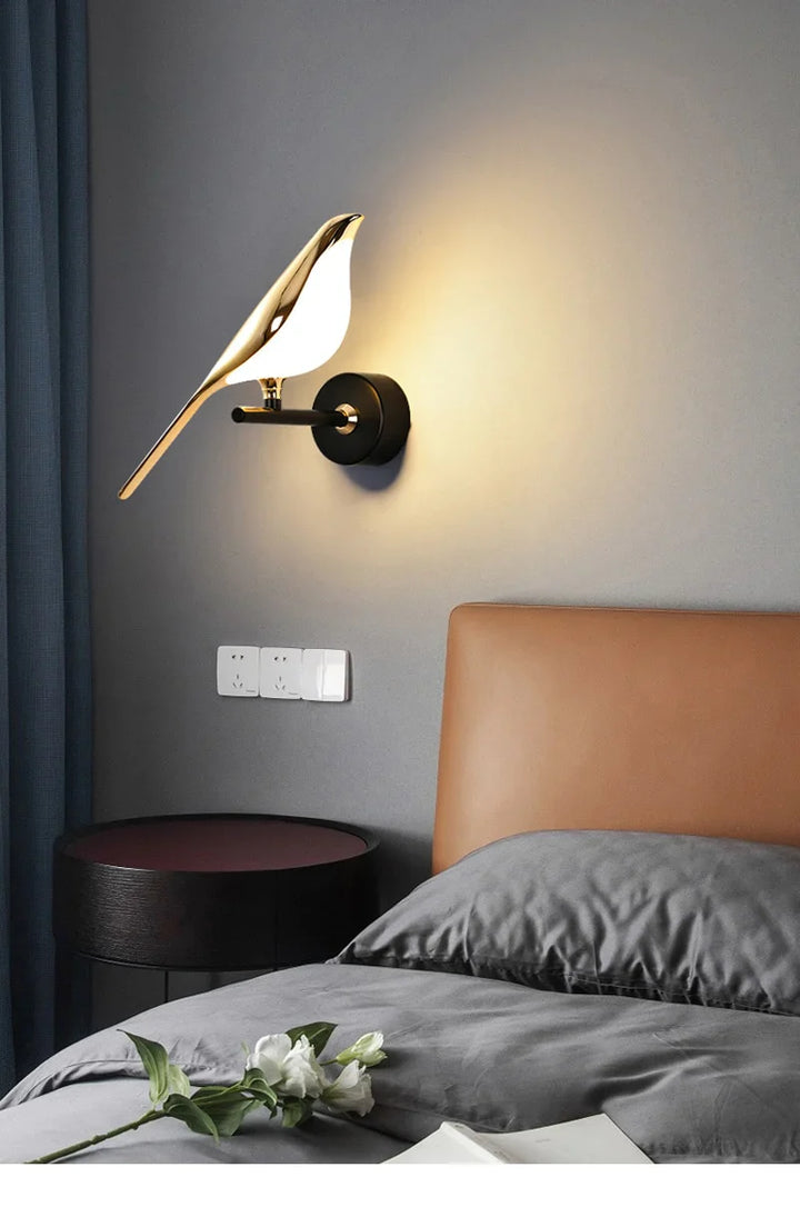 Goldene Vögel Wandlampe