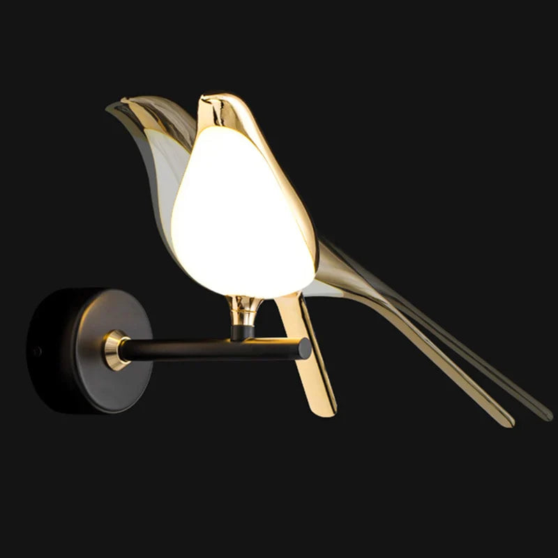 Goldene Vögel Wandlampe