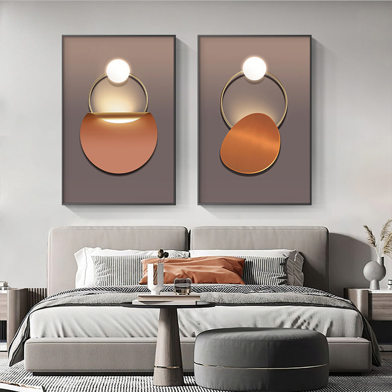 Goldener Ring Moderne Ästhetik Abstrakte Wandkunst Feinart Leinwanddrucke Geometrische Bilder Für Luxuriöses Wohnzimmer Esszimmer, Home Office Dekor | Karnz