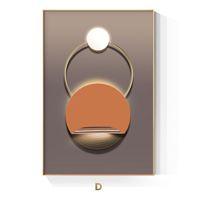 Goldener Ring Moderne Ästhetik Abstrakte Wandkunst Feinart Leinwanddrucke Geometrische Bilder Für Luxuriöses Wohnzimmer Esszimmer, Home Office Dekor | Karnz