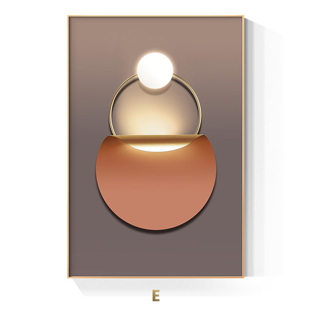Goldener Ring Moderne Ästhetik Abstrakte Wandkunst Feinart Leinwanddrucke Geometrische Bilder Für Luxuriöses Wohnzimmer Esszimmer, Home Office Dekor | Karnz