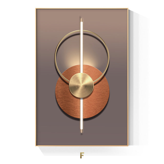 Goldener Ring Moderne Ästhetik Abstrakte Wandkunst Feinart Leinwanddrucke Geometrische Bilder Für Luxuriöses Wohnzimmer Esszimmer, Home Office Dekor | Karnz