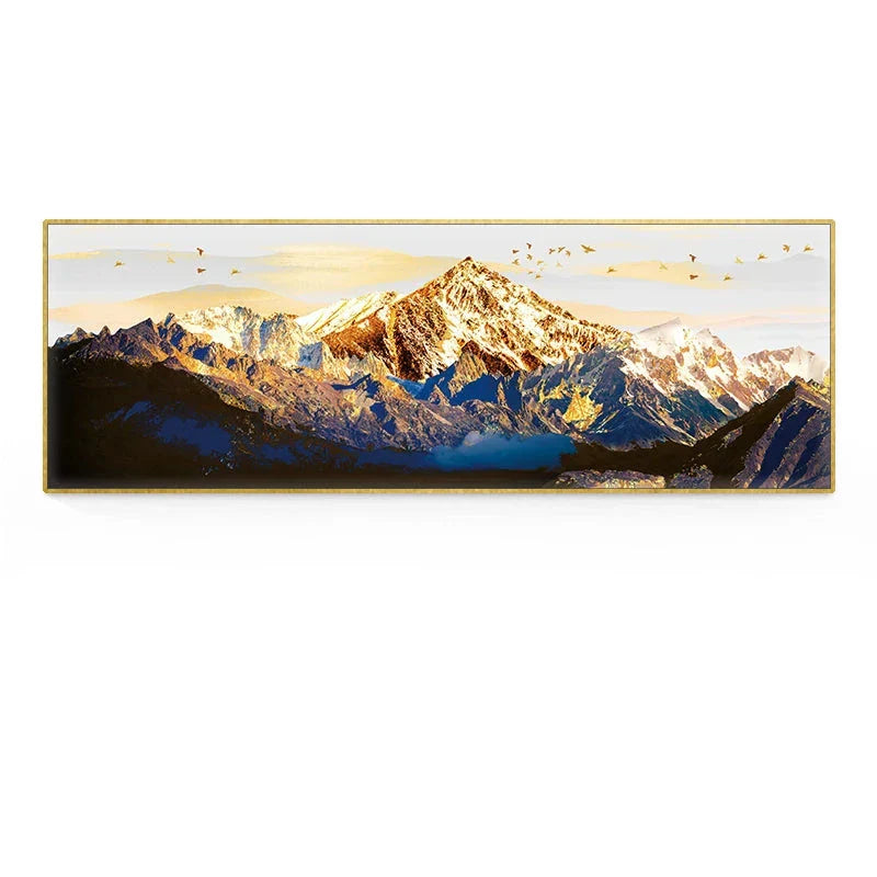 Golden Mountain Landschaft Weitformat Wandkunst Feinart Leinwanddrucke Große Größen Bilder Für Über Das Sofa Bild Für Über Das Bett