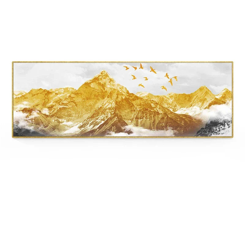 Golden Mountain Landschaft Weitformat Wandkunst Feinart Leinwanddrucke Große Größen Bilder Für Über Das Sofa Bild Für Über Das Bett
