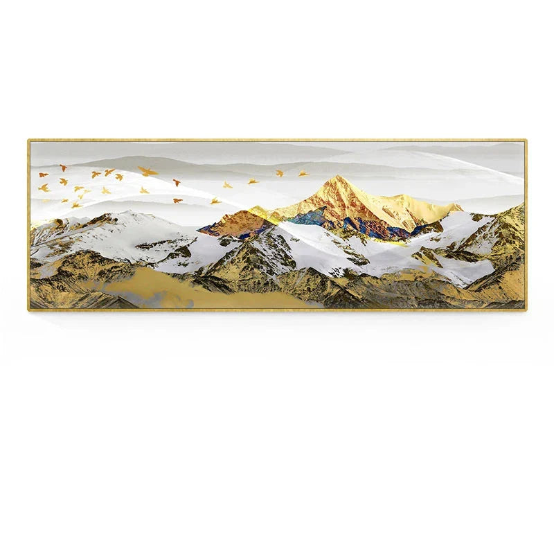 Golden Mountain Landschaft Weitformat Wandkunst Feinart Leinwanddrucke Große Größen Bilder Für Über Das Sofa Bild Für Über Das Bett