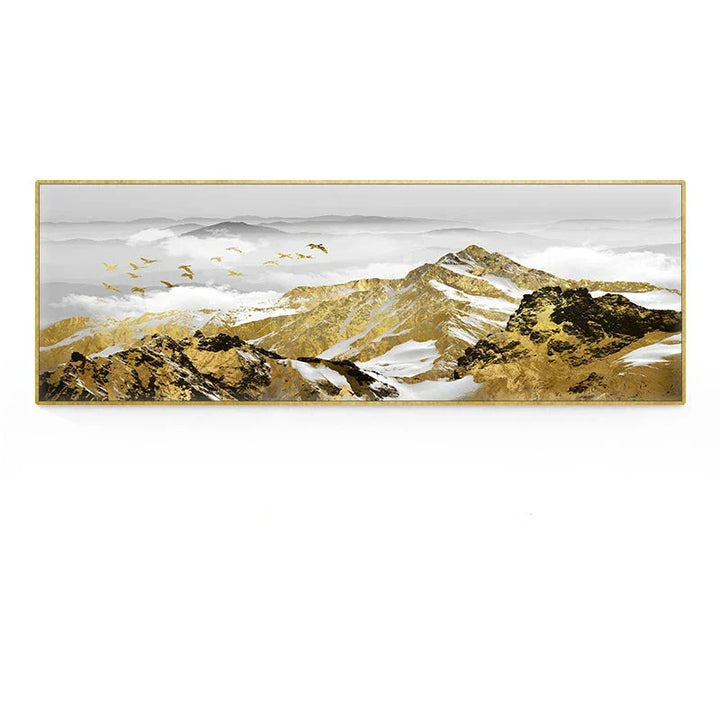 Golden Mountain Landschaft Weitformat Wandkunst Feinart Leinwanddrucke Große Größen Bilder Für Über Das Sofa Bild Für Über Das Bett