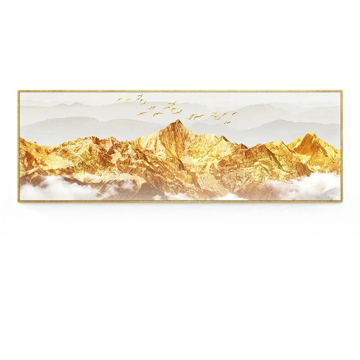 Golden Mountain Landschaft Weitformat Wandkunst Feinart Leinwanddrucke Große Größen Bilder Für Über Das Sofa Bild Für Über Das Bett