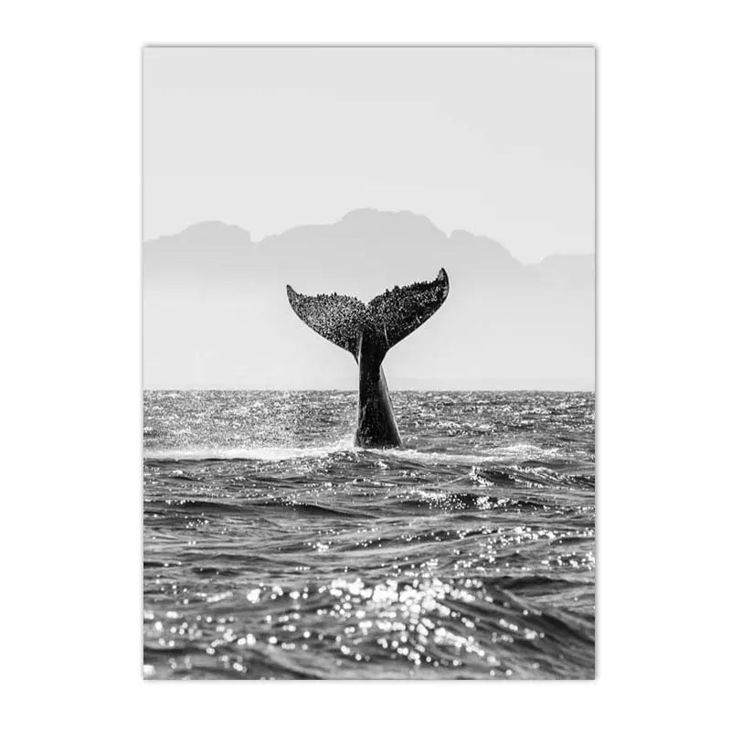 Gute Vibes Nur Schwarzer Weißer Wal Poster Nordische Bilder Von Ruhiger Wandkunst Feine Kunst Leinwand Drucke Galerie Wandkunst Drucke Für Modernes Wohnen