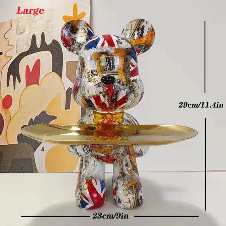 Graffiti-Bärenfigur Schlüsselaufbewahrung