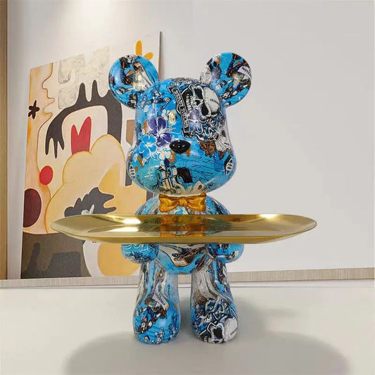 Graffiti-Bärenfigur Schlüsselaufbewahrung