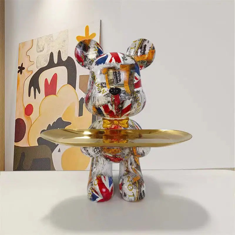 Graffiti-Bärenfigur Schlüsselaufbewahrung