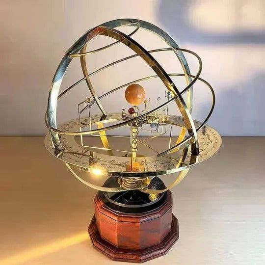 KosmosMaster Großes Planetarium – Handgefertigtes Modell des Sonnensystems mit 28 Monden und 9 Planeten | Karnz