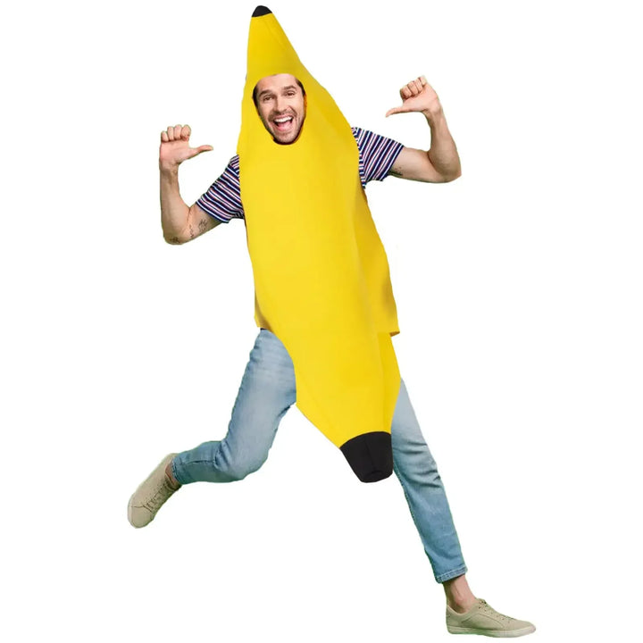 Gelbes Bananenkostüm für Männer – Lustiges Outfit für Karneval, Halloween und Themenpartys | Karnz