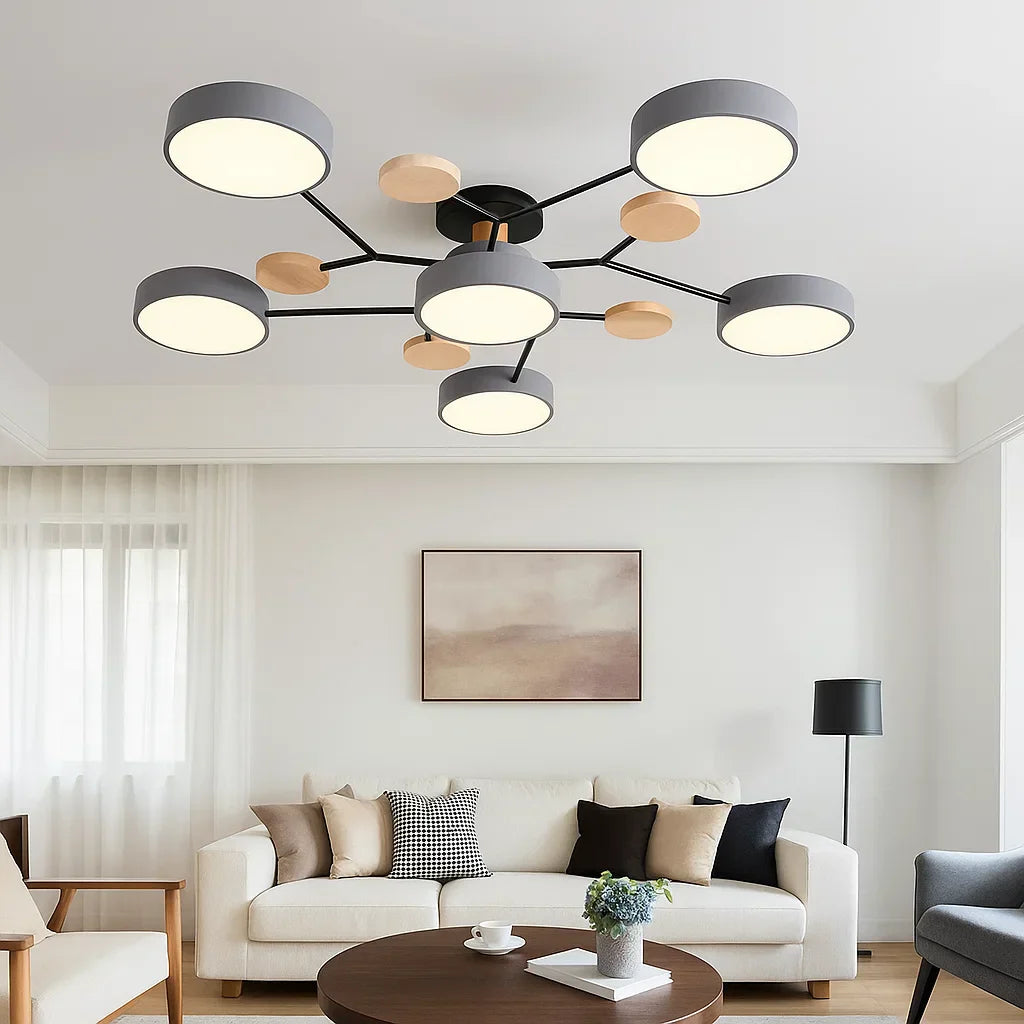 Moderne LED-Deckenleuchte, flache Montage