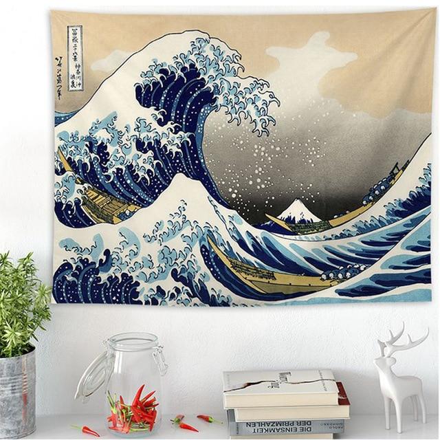 "Große Welle" von Kanagawa Wandteppich | Karnz