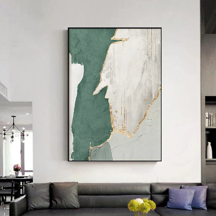 Grün Braun Nordisch Abstrakt Geomorphes Wandkunst Fine Art Leinwanddrucke Bilder für moderne Wohnung Wohnzimmer Home Office Kunst Dekor | Karnz