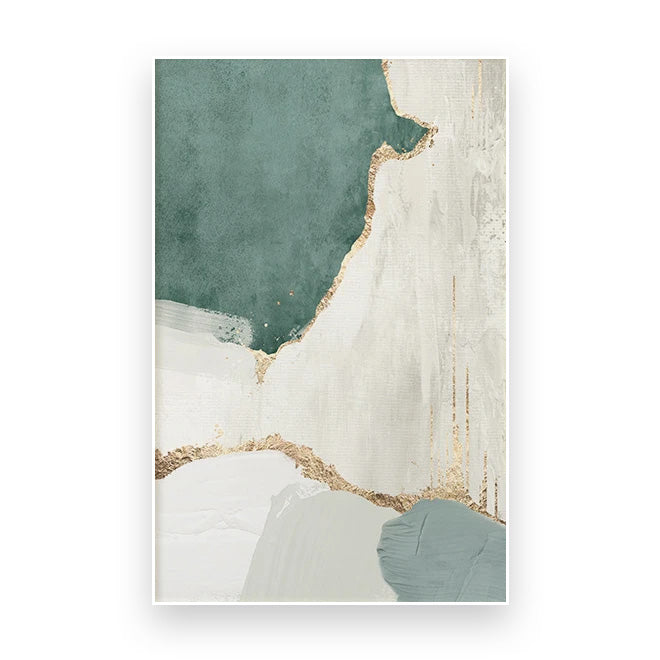Grün Braun Nordisch Abstrakt Geomorphes Wandkunst Fine Art Leinwanddrucke Bilder für moderne Wohnung Wohnzimmer Home Office Kunst Dekor | Karnz
