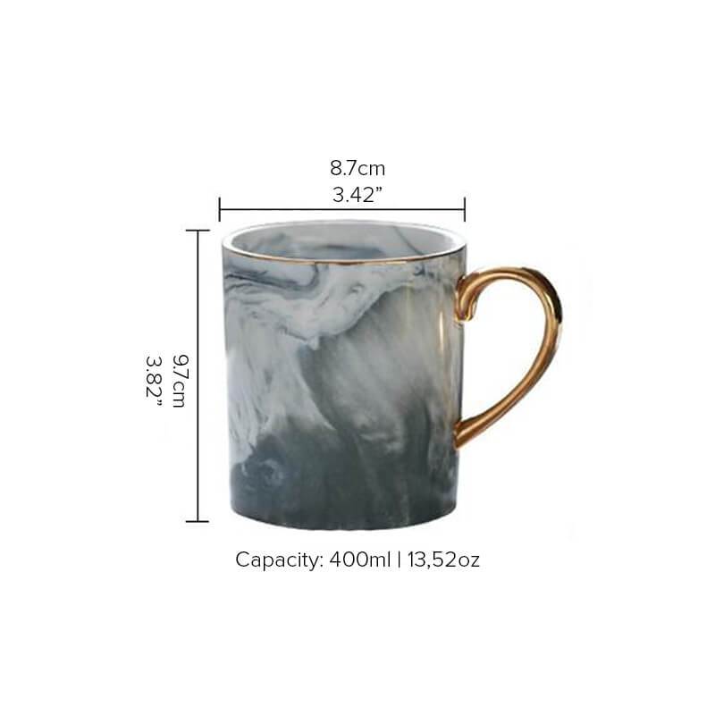 Goldrandige Marmor Kaffeetasse | Karnz
