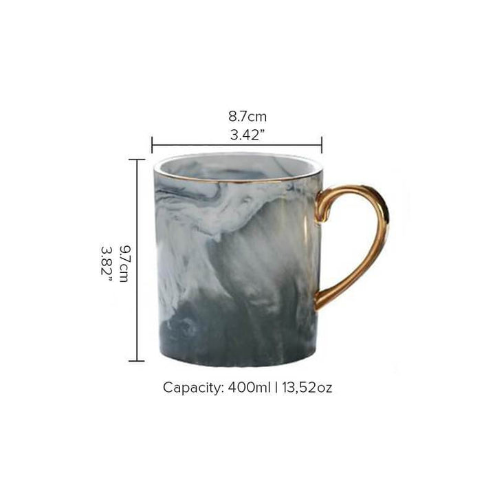 Goldrandige Marmor Kaffeetasse | Karnz