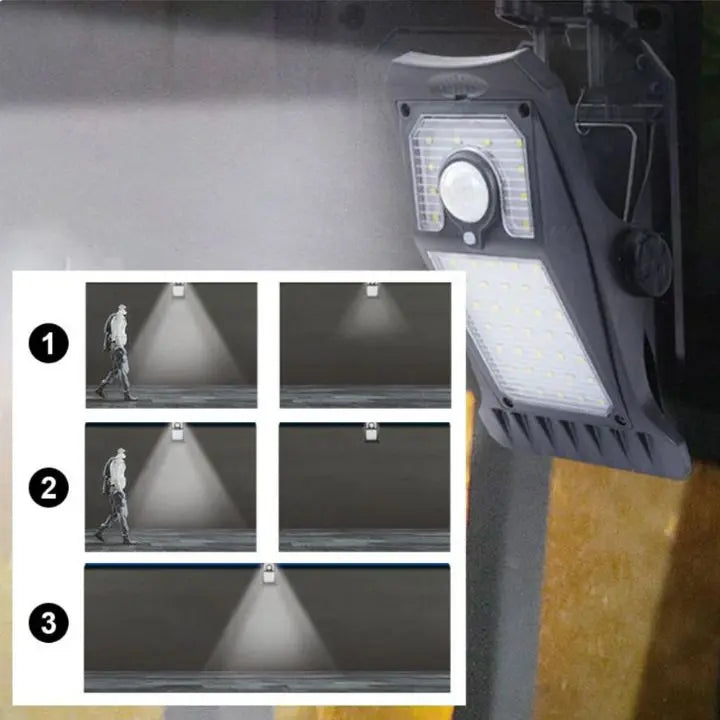 Große Solar-LED-Außenlampe – Mit Clip und Bewegungsmelder