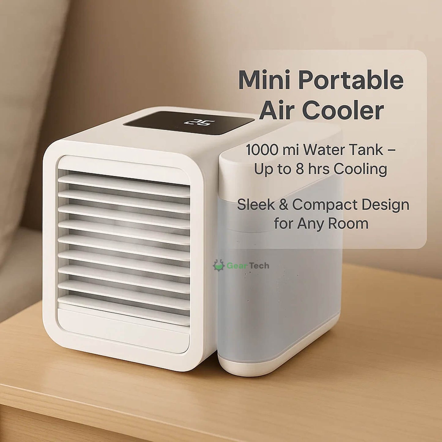 MicroCool Mini Klimaanlage Tragbarer Verdunstungsschwamm-Kühler mit 1000ml Wassertank | Karnz