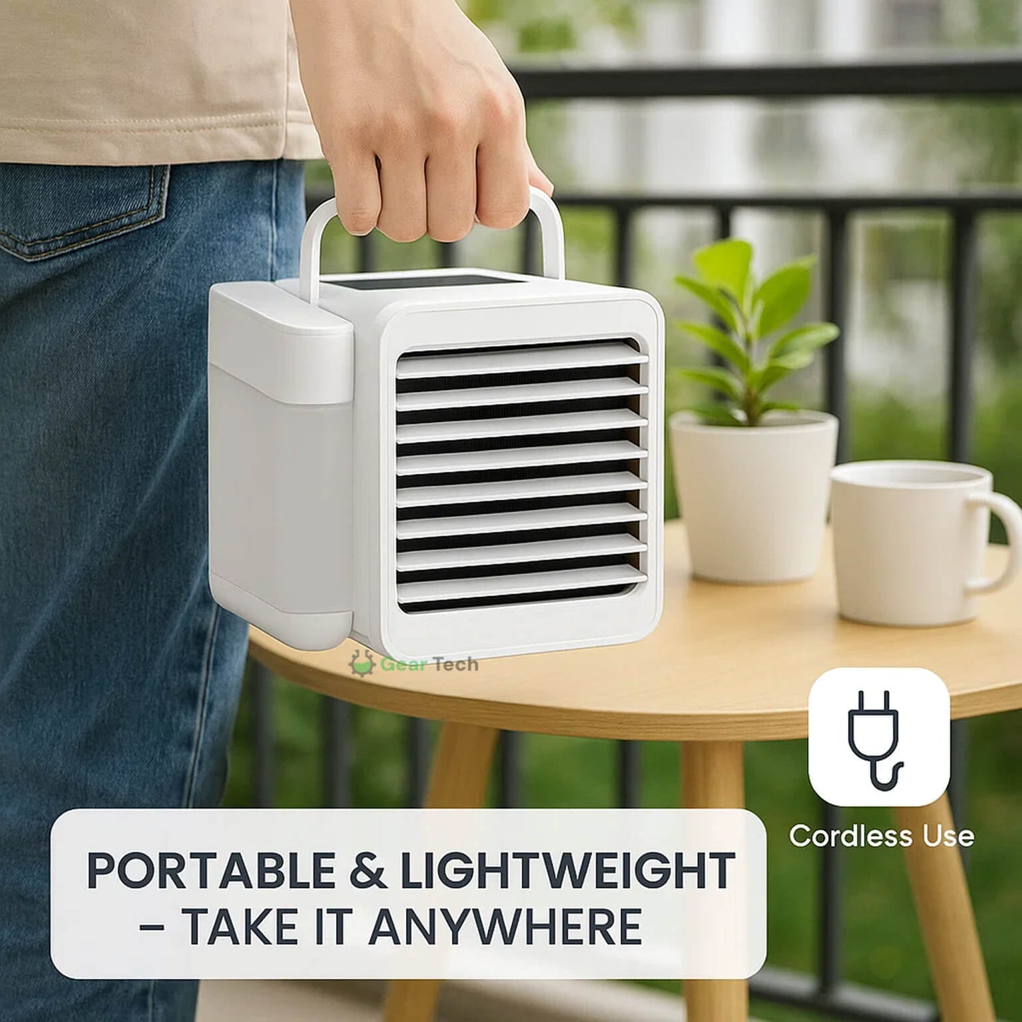 MicroCool Mini Klimaanlage Tragbarer Verdunstungsschwamm-Kühler mit 1000ml Wassertank | Karnz