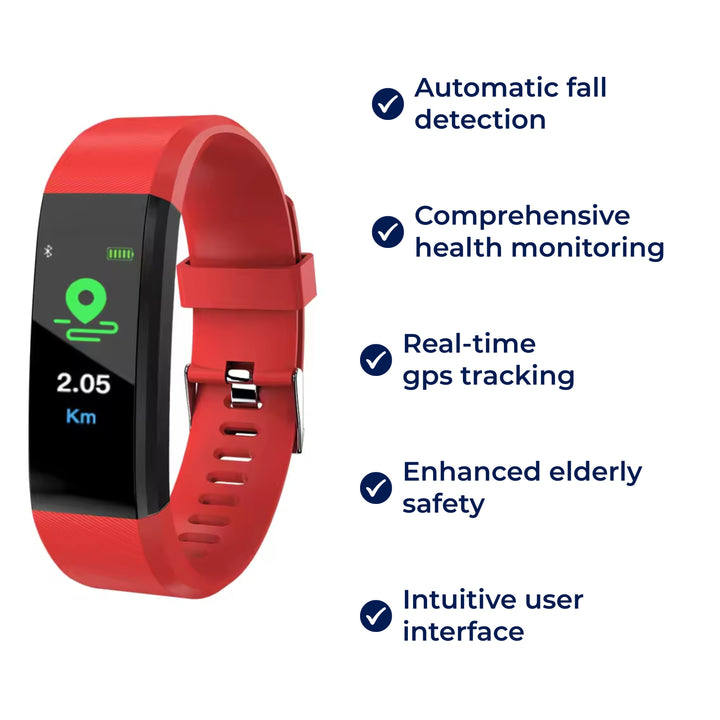 GuardianTime | Smartwatch für Senioren – Sturzdetektion – Gesundheitsüberwachung – GPS-Tracker – Sicherheit für ältere Menschen Karnz