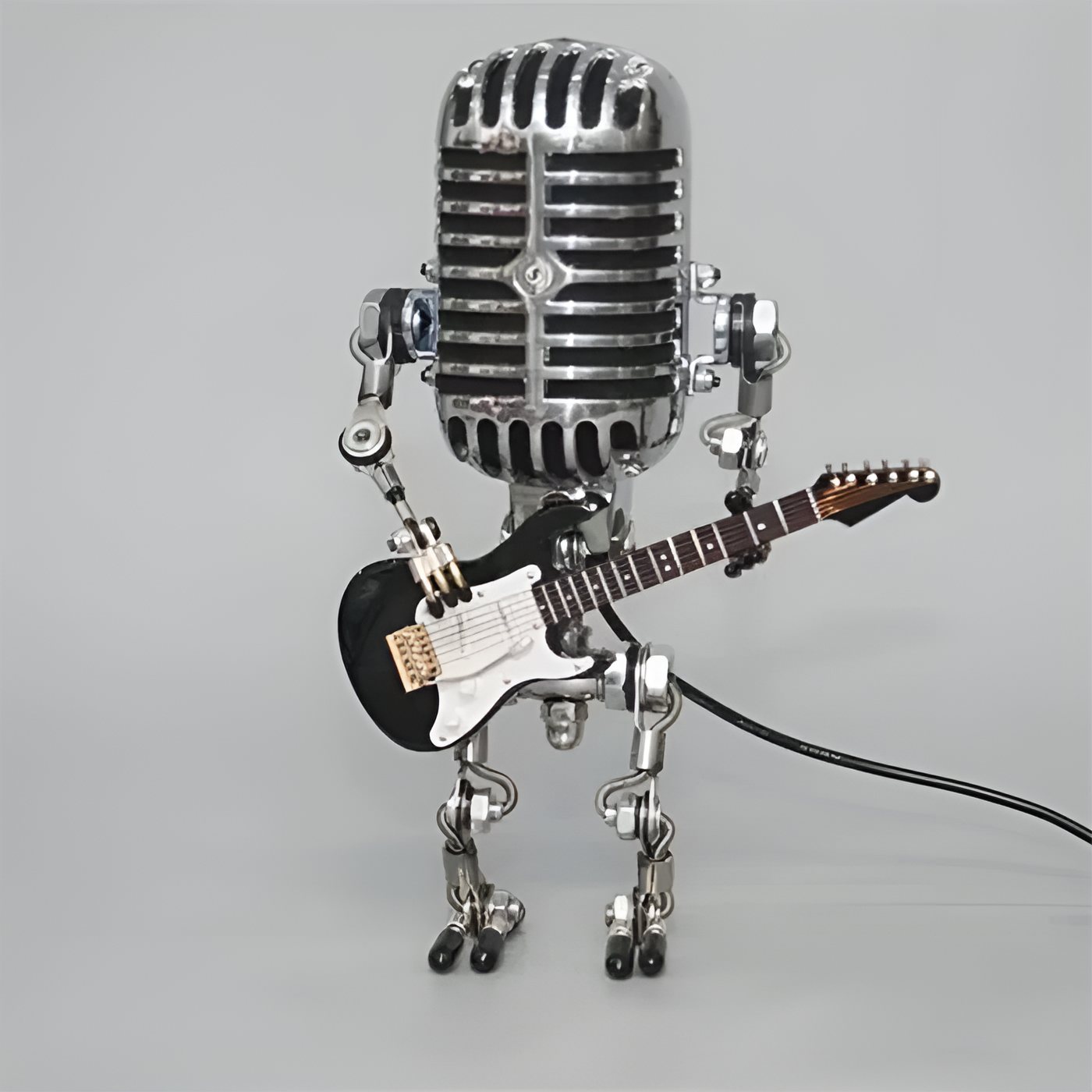 Robot Tischlampe mit Gitarre – LED-Deko im Vintage-Stil für den Schreibtisch | Karnz