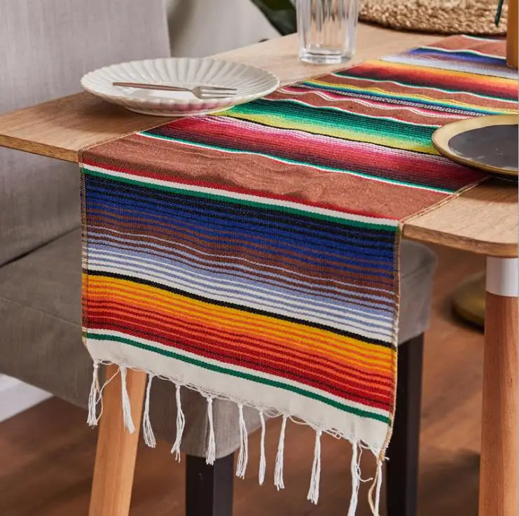 Boho-farbene mexikanische Serape-Decke