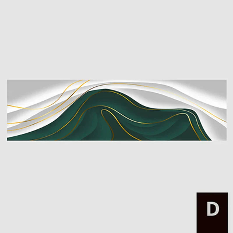 Modern Abstrakt Grün Grau Gold Fließendes Band Wandkunst Feine Kunst Leinwanddrucke Hochformat Bilder Für Wohnzimmer Foyer Treppenhaus Wanddekoration | Karnz