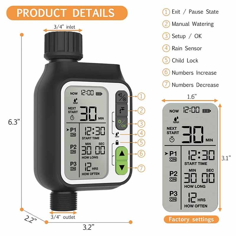 Automatischer Gartenbewässerungs-Timer-Sensor | Karnz