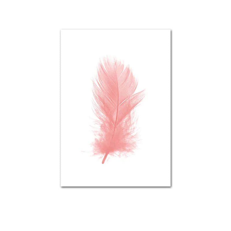 Blush Pink Love Feather Wandkunst Feine Kunst Leinwanddrucke Minimalistische Mode Bilder Für Wohnzimmer Mädchen Schlafzimmer Mode Kunst Dekor | Karnz