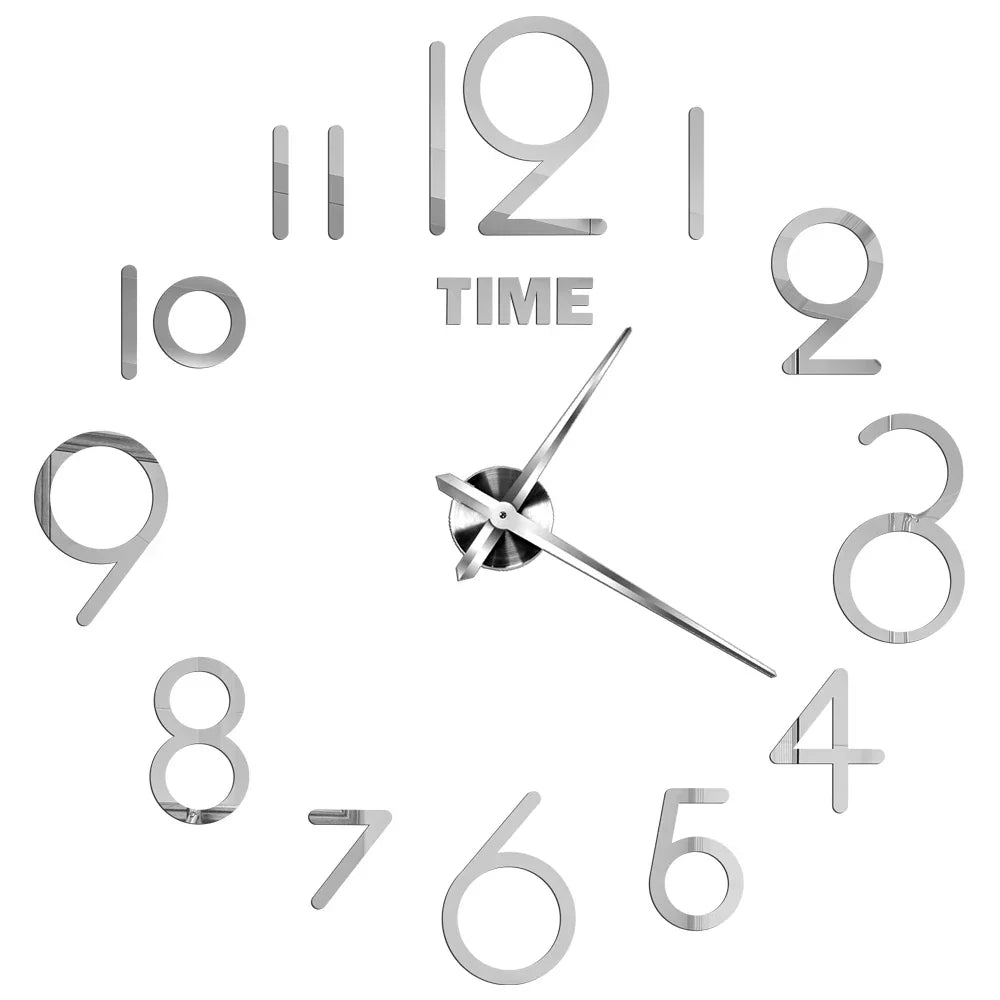 Große Wanduhr DIY 3D Selbstkleber Spiegel Acryl Wanduhr für Küche Esszimmer Wohnzimmer Kreative Wohnkultur | Karnz