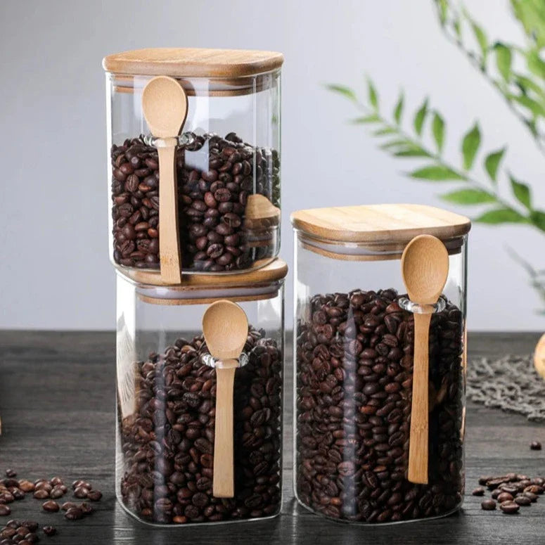 Bamboo- und Glas-3-teiliger Behältersatz Karnz