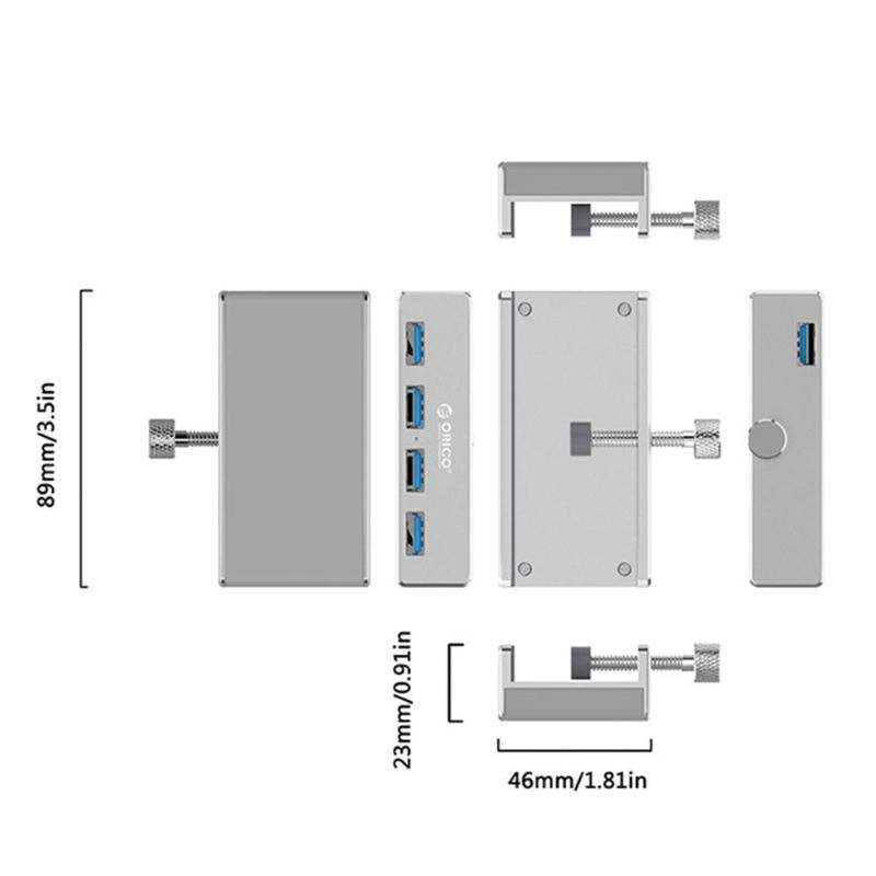 4-Port-Clip-Typ-USB-3.0-Aluminium-Hub | Karnz