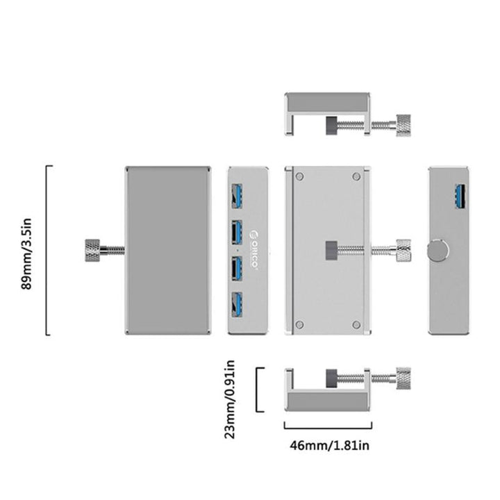 4-Port-Clip-Typ-USB-3.0-Aluminium-Hub | Karnz