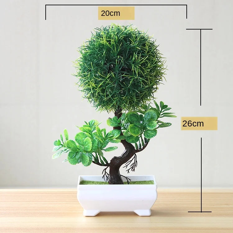 Kleine Bonsai-Pflanzen im Topf