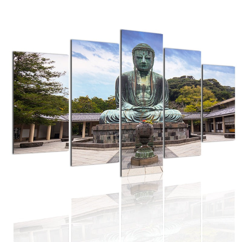 5 Stück Abstract Der große Buddha von Kamakura - Leinwand Wandkunst Malerei