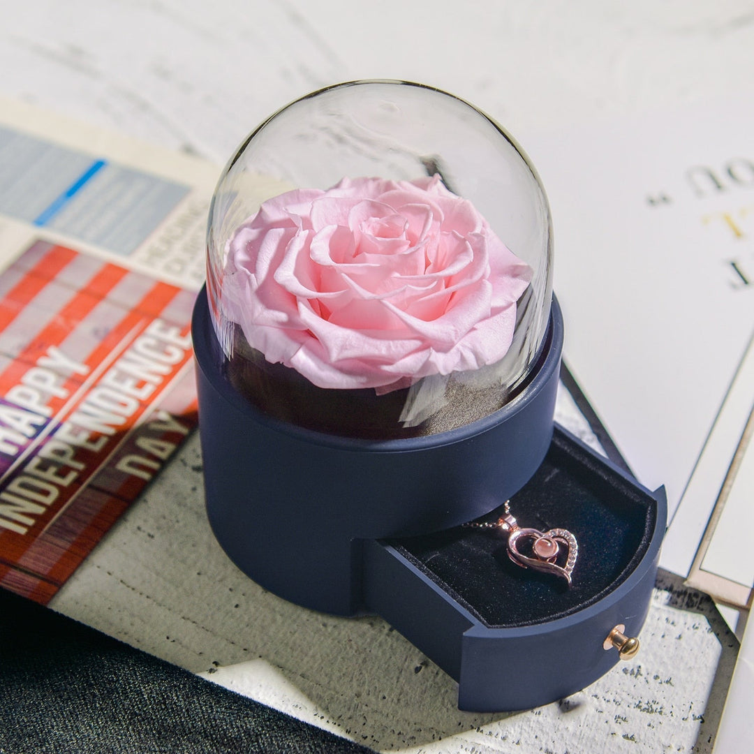 Karnz | Natürliche ewige Rose Halskette Schmuckbox